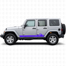 Mountains Dunne Strepen Zij Vinyl Sticker voor Jeep Wrangler JK 2007-2018_2
