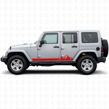 Mountains Dunne Strepen Zij Vinyl Sticker voor Jeep Wrangler JK 2007-2018_3