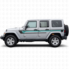 Drie Dubbele Strepen Deurzijde Vinyl Decal voor Jeep Wrangler JK 2007-2018_2