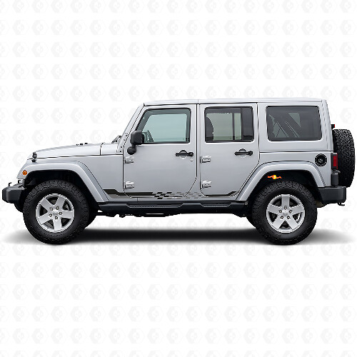 Ruiten Vlag Zijstrepen Vinyl Decal voor Jeep Wrangler JK 2007-2018_1