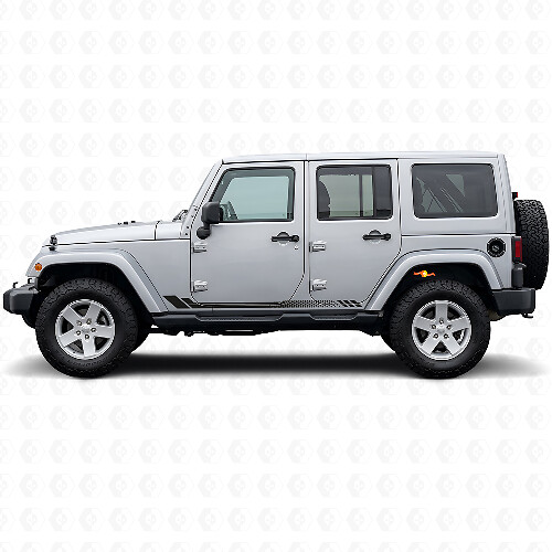 Honeycomb Strepen Zij Vinyl Sticker voor Jeep Wrangler JK 2007-2018