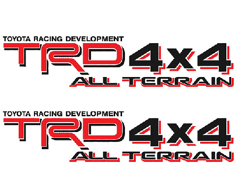 TOYOTA TRD 4X 4 ALL TERRAIN DECAL Berg TRD racing development zijde vinyl sticker

