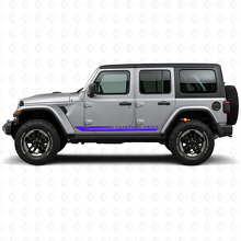 Vinylsticker met gebogen zijstrepen in dambordpatroon voor Jeep Wrangler JL 2018+_2