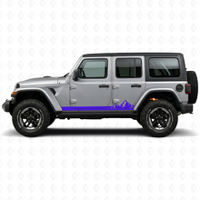 Mountains Dunne Strepen Zijdelingse Vinylsticker voor Jeep Wrangler JL 2018+_2