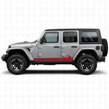 Mountains Dunne Strepen Zijdelingse Vinylsticker voor Jeep Wrangler JL 2018+_3
