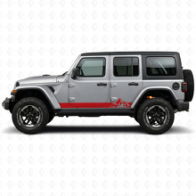 Mountains Style Strepen Zijkant Vinyl Decal voor Jeep Wrangler JL 2018+_3