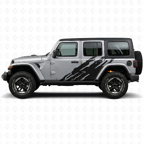 Modderspatpatroon Zij Vinyl Decal voor Jeep Wrangler JL 2018+_1