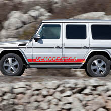 Aangepaste Tekst Race Strepen Zijkant Vinyl Decal Sticker voor Mercedes-Benz G-Klasse_3