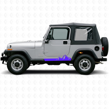 Mountains Dunne Strepen Zij Vinyl Stickers voor Jeep Wrangler YJ 1987-1995_2