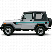 Drie Dubbele Strepen Deurzijde Vinyl Sticker voor Jeep Wrangler YJ 1987-1995_2