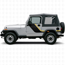 Twin Strepen Zijkant Vinyl Decal voor Jeep Wrangler YJ 1987-1995_2