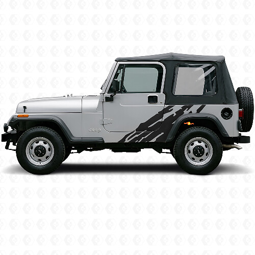 Modderspat Grafische Zij Vinyl Sticker voor Jeep Wrangler YJ 1987-1995_1