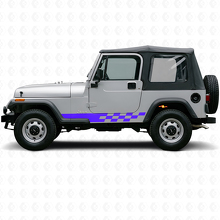 Geruite Strepen Zij Vinyl Sticker voor Jeep Wrangler YJ 1987-1995_2