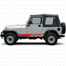 Geruite Strepen Zij Vinyl Sticker voor Jeep Wrangler YJ 1987-1995_3