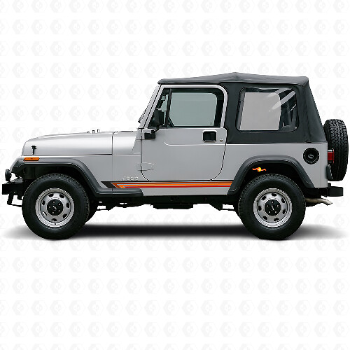 Vintage rechte strepen zijvinylsticker voor Jeep Wrangler YJ 1987-1995_1