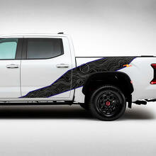 Topografische Kaart Volledige Kit Vinyl Decal voor Toyota Tundra Hybrid 2023_2