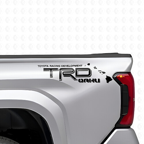 TRD Oahu Hawaii Vinyl Sticker Set voor de Zijkant van de Laadvloer voor Toyota Trucks