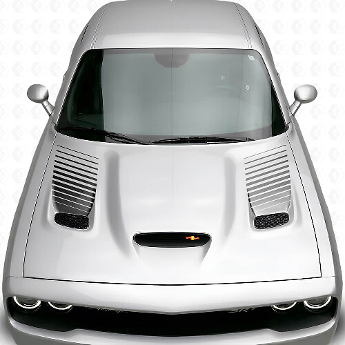 Dunner Wordende Gestreepte Kap Vent Insert Vinyl Decal Kit voor Dodge Challenger 2015+_1