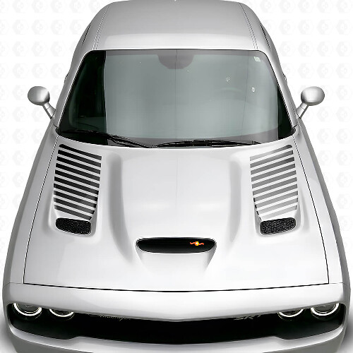 Gestreepte motorkapventilatie-inzet vinyl decal kit voor Dodge Challenger 2015+_1