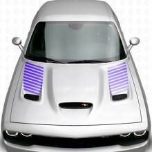 Gestreepte motorkapventilatie-inzet vinyl decal kit voor Dodge Challenger 2015+_2