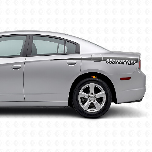 Persoonlijke Tekst Side Stripes Vinyl Decal voor Dodge Charger 2011-2014_1