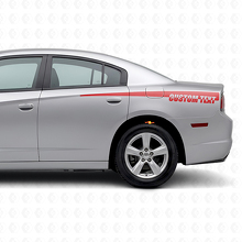 Persoonlijke Tekst Side Stripes Vinyl Decal voor Dodge Charger 2011-2014_3