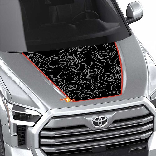 Topografische Kaart Motorkap Vinyl Decal Voor Toyota Tundra