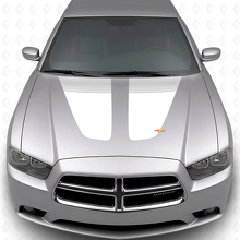 Dubbele motorkapstrepen vinylstickers voor Dodge Charger 2011-2014_2