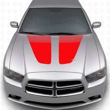 Dubbele motorkapstrepen vinylstickers voor Dodge Charger 2011-2014_3