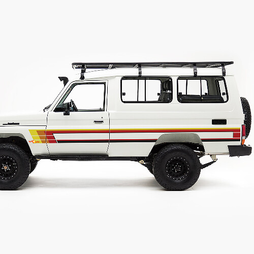 Vintage stijl zijstrepen vinyl decalset voor Toyota Land Cruiser J75_1