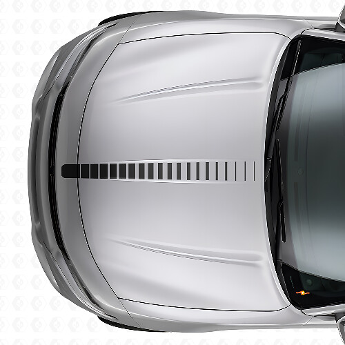 Dunne stroboscoop motorkapstreep vinyl sticker voor Dodge Charger_1