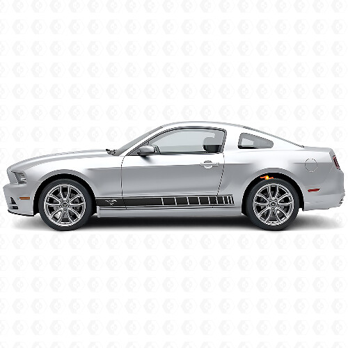 Paardenlogo Rocker Panel Strepen Vinyl Decal Kit voor Musclecar Musclecarmodel 2010-2014_1