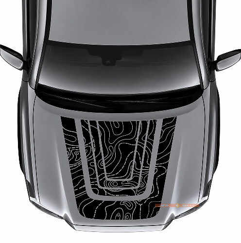 Topografische Kaart Motorkap Vinyl Sticker Voor Toyota Tacoma_1