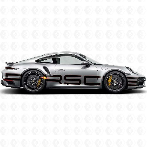 Porsche 911 Grote Zijkant Logo Decal Sticker met omlijning_1