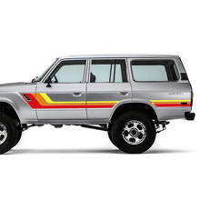 Vintage stijl zijstrepen vinyl decal kit voor Toyota Land Cruiser 1986_2
