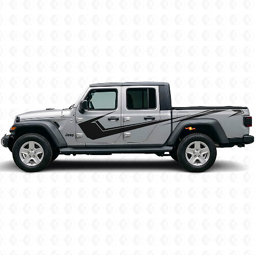 Hoekige zijstrepen vinyl decalset voor Jeep Gladiator 2020-27_1