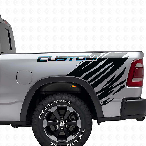 Aangepast Grunge Stijl Achter Zijkant Vinyl Decal Kit voor Dodge Ram_1