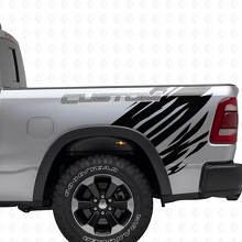 Custom Lettering Grunge Stijl Achterzijde Vinyl Decal Kit voor Dodge Ram_3