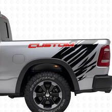 Custom Lettering Grunge Stijl Achterzijde Vinyl Decal Kit voor Dodge Ram_4