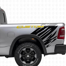 Custom Lettering Grunge Stijl Achterzijde Vinyl Decal Kit voor Dodge Ram_5