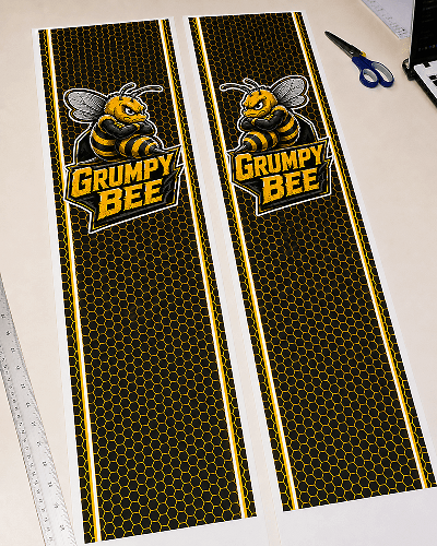 Grumpy Bee Honeycomb Bed Side Stripe Stickers voor Dodge Ram 1500 2500