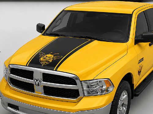 Truck Vinyl Racing Stripe Dodge Ram Bee Grumpy Bee Concept Motorkap Decals Stickers #78 voor Dodge Ram 1500 2500 3500