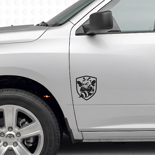 Grumpy Bee Shield Side Vinyl Stickerset voor Dodge Ram 1500-3500