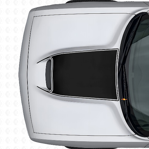 Blackout Omlijning Motorkap Vent Vinyl Decal voor Dodge Challenger 2015+_1
