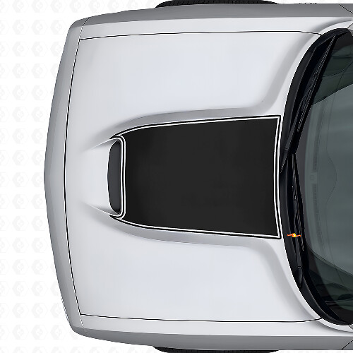 Blackout Outline Motorkap Vinyl Decal voor Dodge Challenger 2015+_1