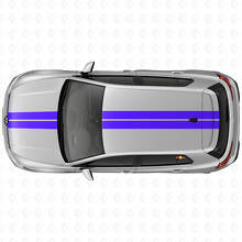 Dubbele Race Motorkap- & Dakstrepen Vinyl Decal Kit voor Volkswagen Golf R MK8 2023_2