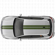 Dubbele Race Motorkap- & Dakstrepen Vinyl Decal Kit voor Volkswagen Golf R MK8 2023_3