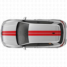 Dubbele Race Motorkap- & Dakstrepen Vinyl Decal Kit voor Volkswagen Golf R MK8 2023_4