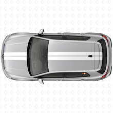 Dubbele Race Motorkap- & Dakstrepen Vinyl Decal Kit voor Volkswagen Golf R MK8 2023_5