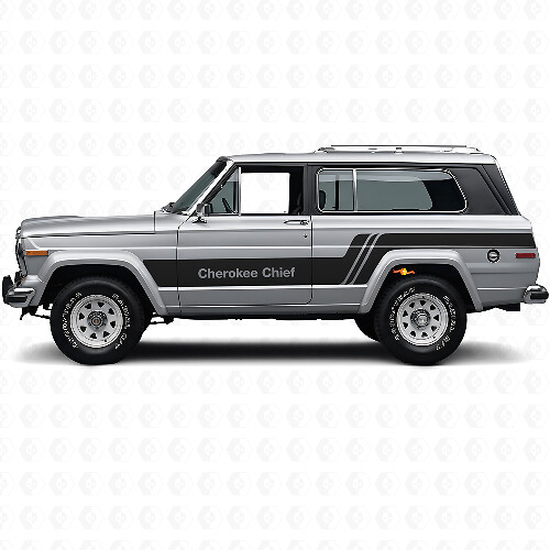 Cherokee Chief zijstrepen vinylstickerset voor Jeep Cherokee 1979